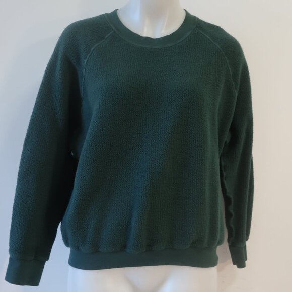 Womens PerfectWhiteTee Hunter Green Terry Sweater L - Picture 3 of 6